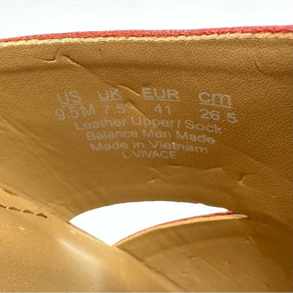 Franco Sarto Vivace Flat Sandal Sz 9.5 Orange & Tan Leather Open Toe Padded New - Picture 7 of 14